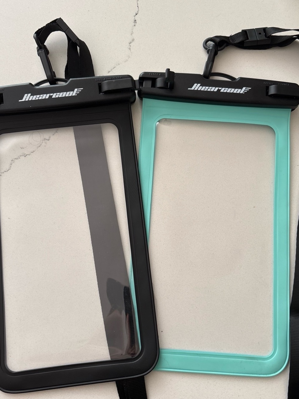 2 pack One Black One Blue Wearable Waterproof Phone pouches